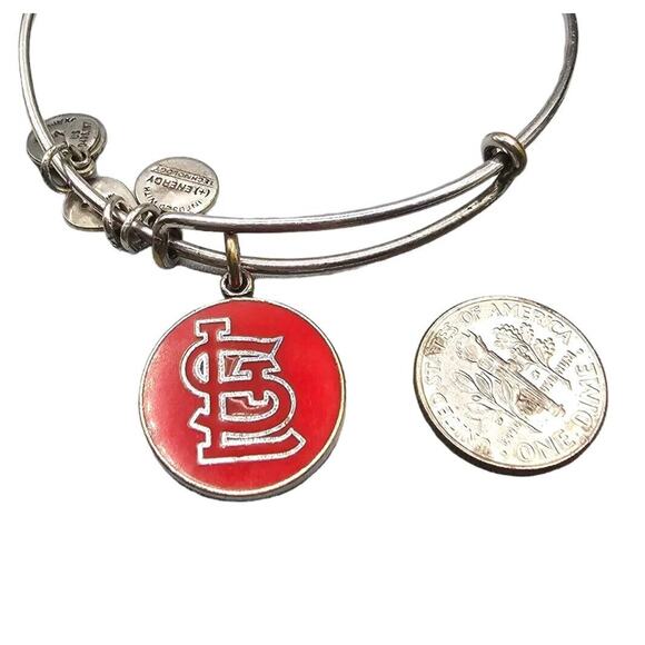 Vintage Bracelet Alex and Ani St Louis Cardinals Charm 7" Silver Tone 2013 - Picture 4 of 5
